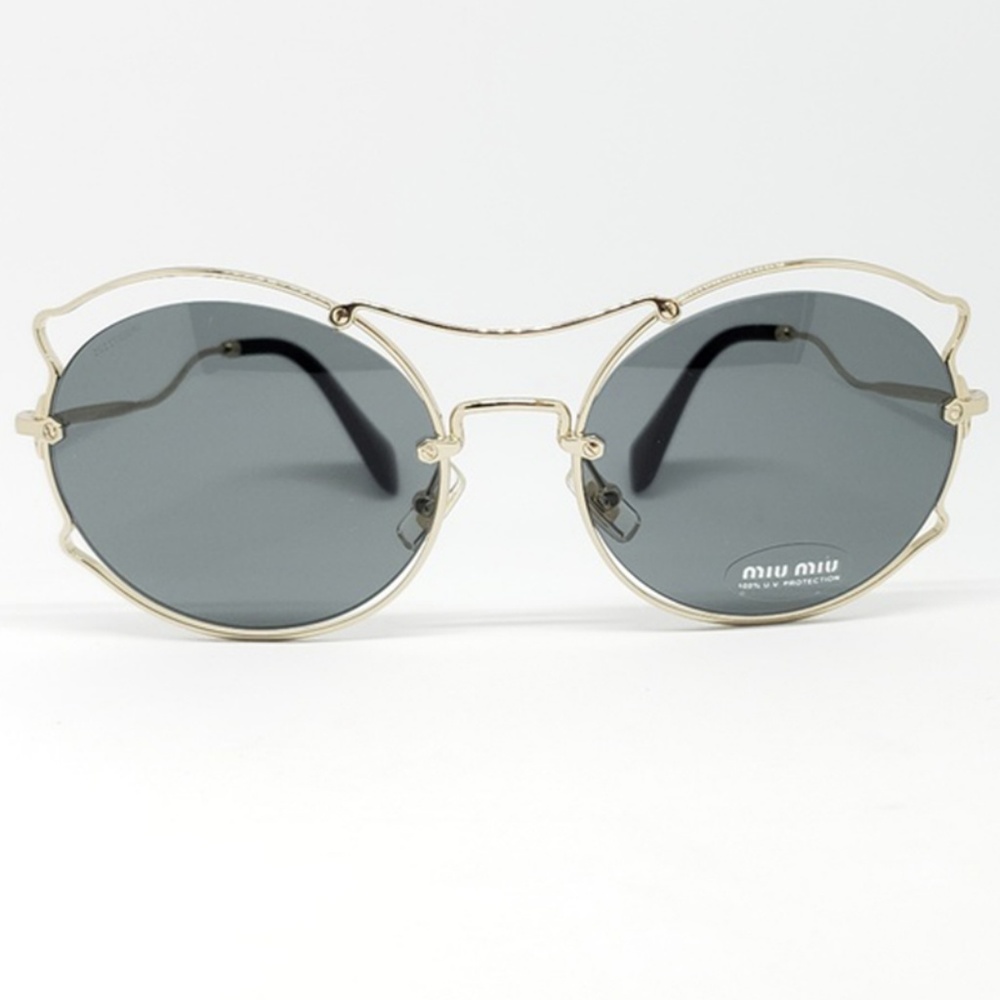 Miu Miu Sunglasses Butterfly Pale Gold Frame - Picture 1 of 8